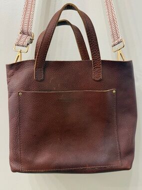 Portland Leather Brown Leather Tote with Removable Strap